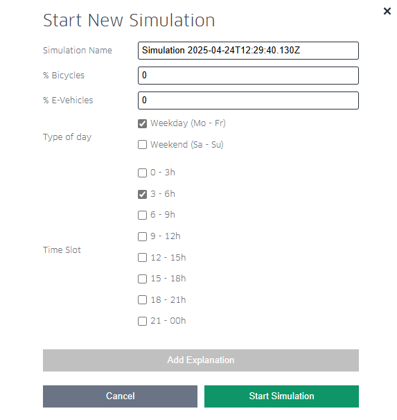 Start new simulation