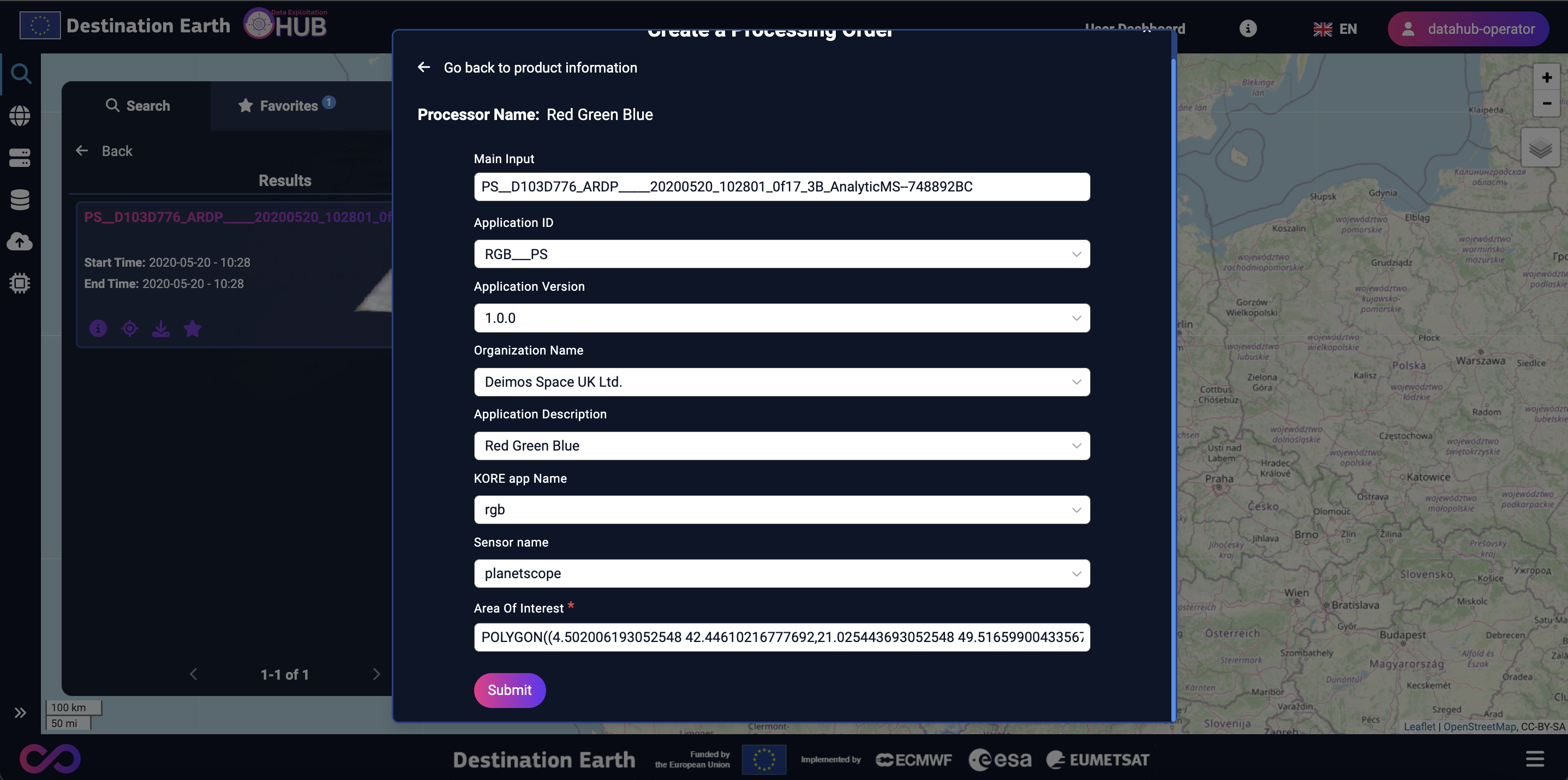 Processing order submit