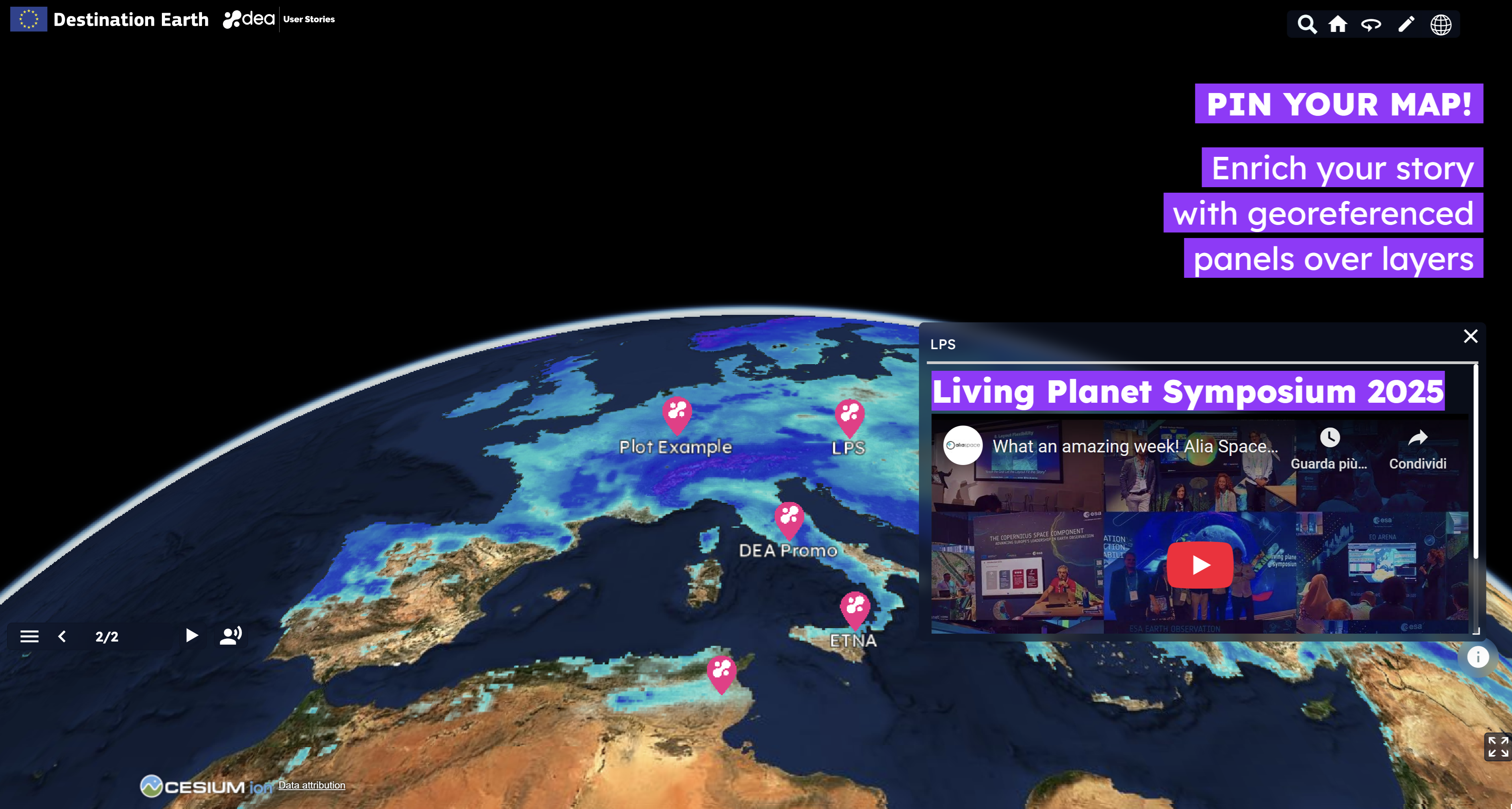 Map pin in Story Viewer