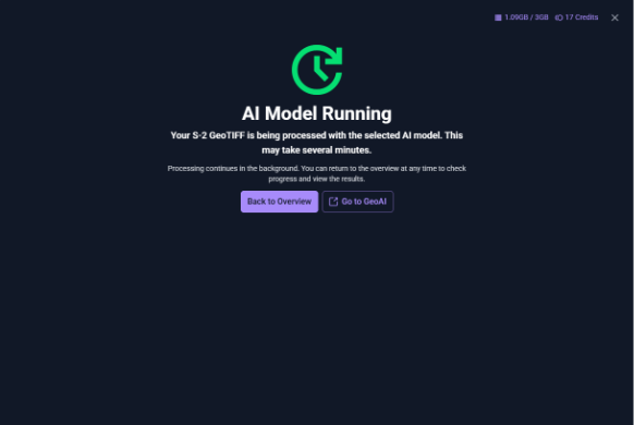 Sentinel-2 GeoAI AI-model running
