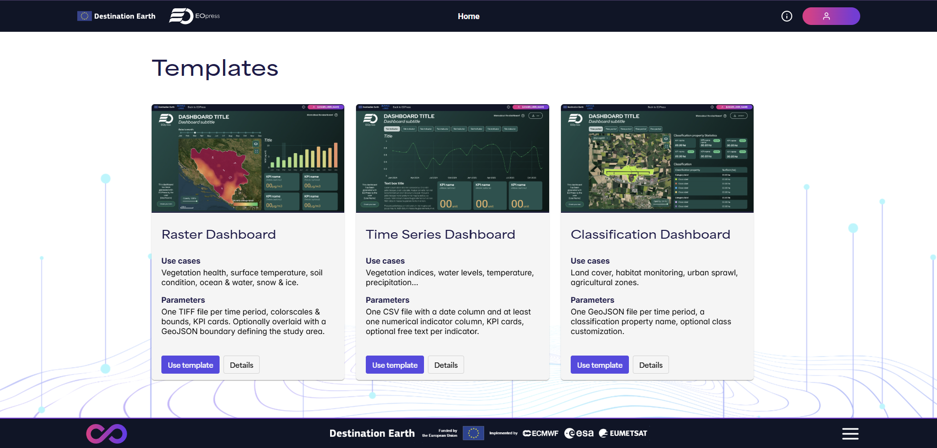 EOPress templates page