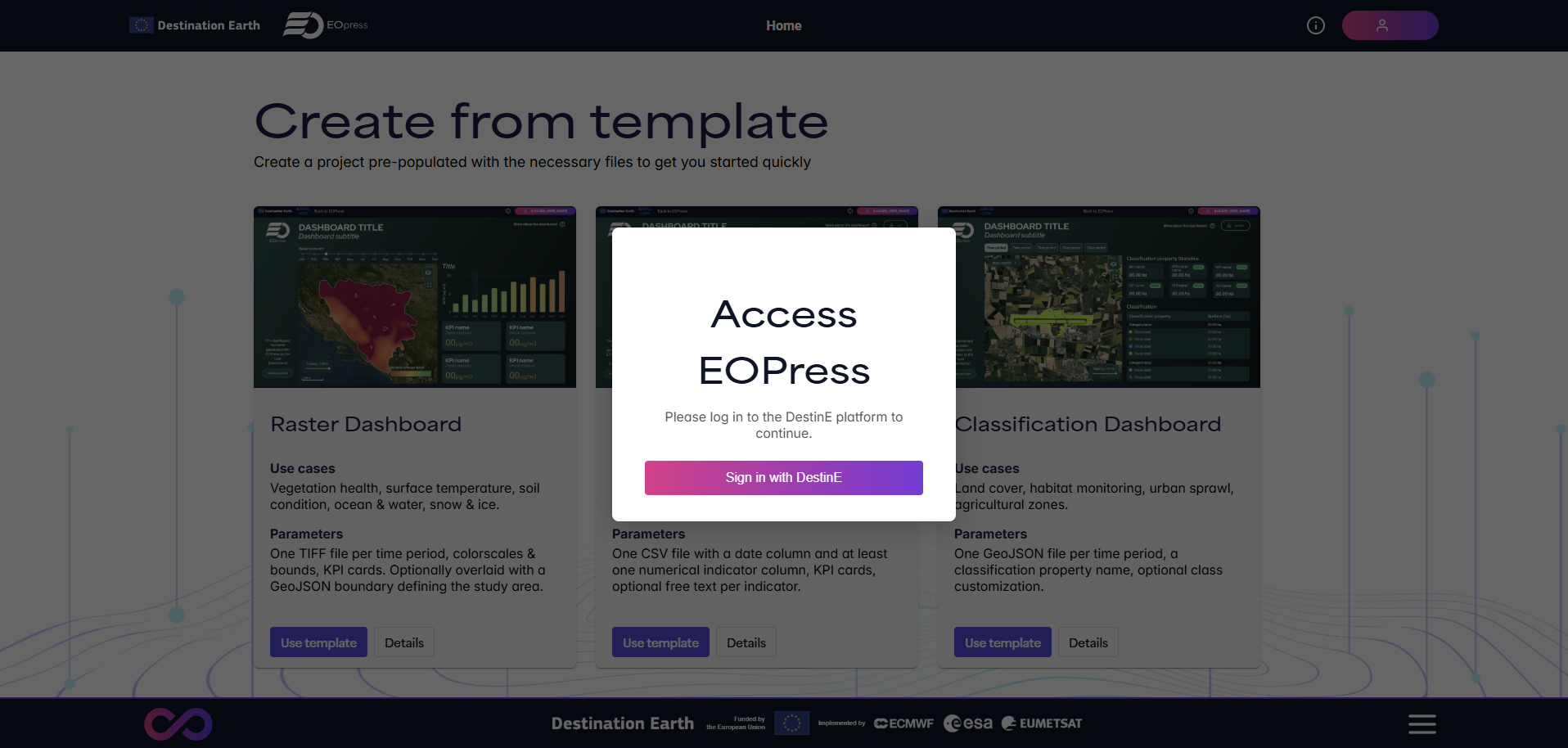 EOPress sign-in prompt
