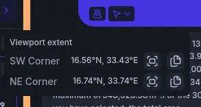 Position context chip popover showing viewport corners