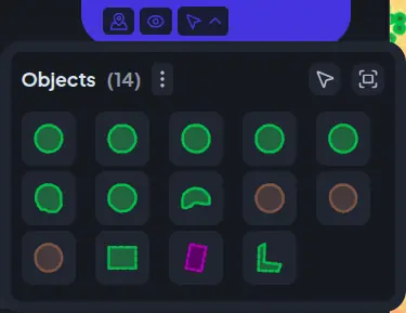 Selection context chip popover showing selected objects