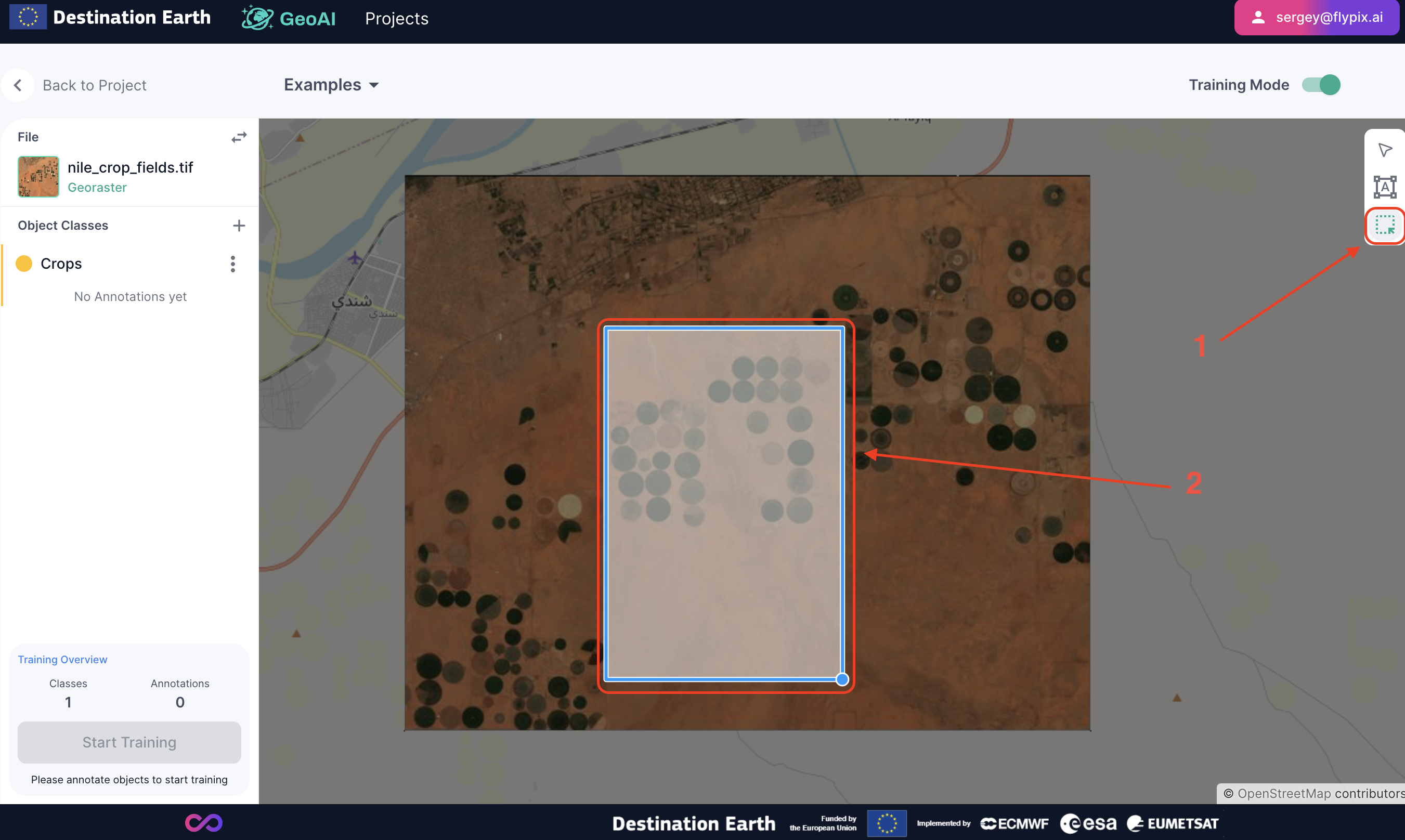 Draw region for annotations