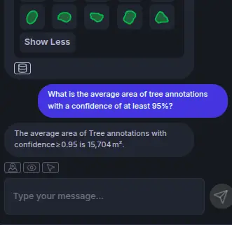 Result: aggregate statistic response with a property display
