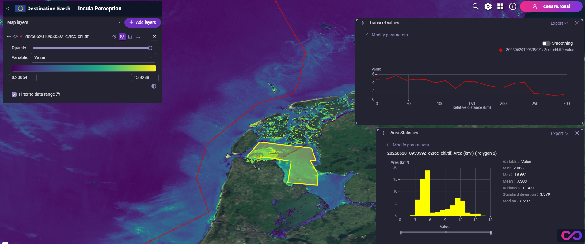 chlorophyll content map